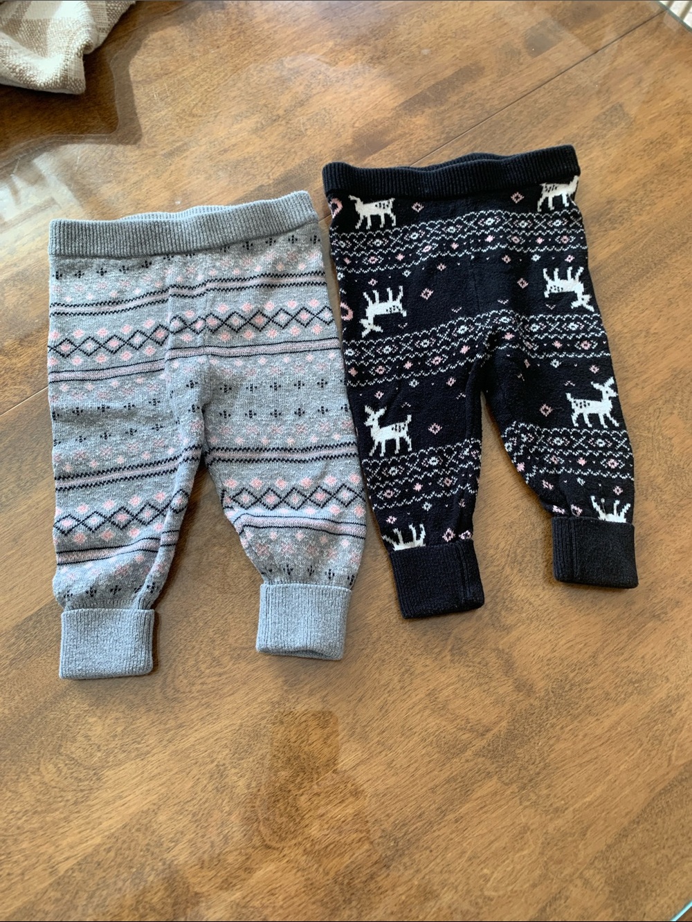 Joe Fresh Kids Fair Isle Knit Leggings - Gray and Black